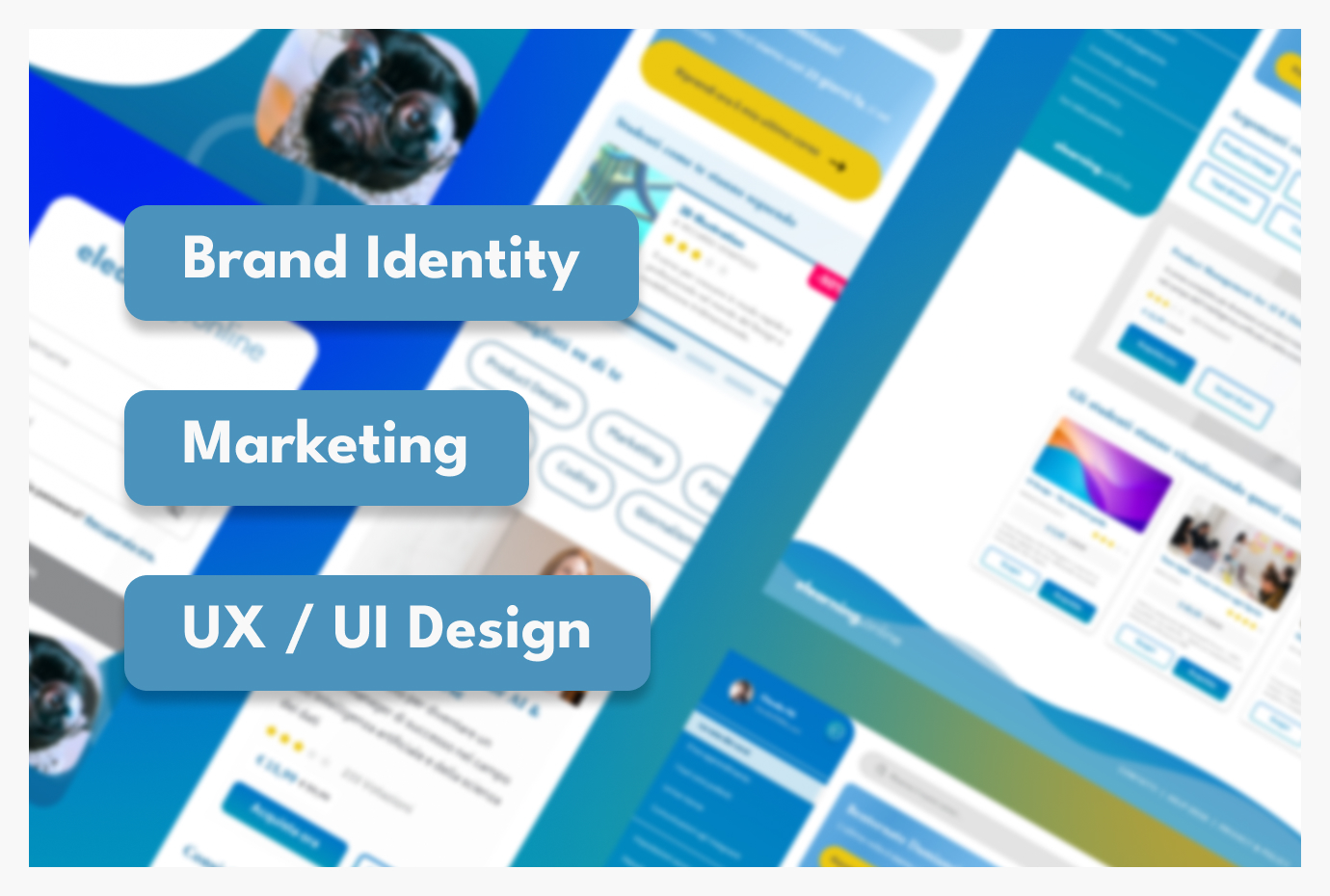 Anteprima di Imparo Online con le etichette Brand Identity, Marketing e UX/UI Design